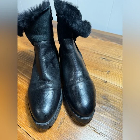 NAPOLEONI Leather Suede Shearling Zip-up Buckled Ankle Boots Made in Italy Sz 36 - Picture 4 of 11